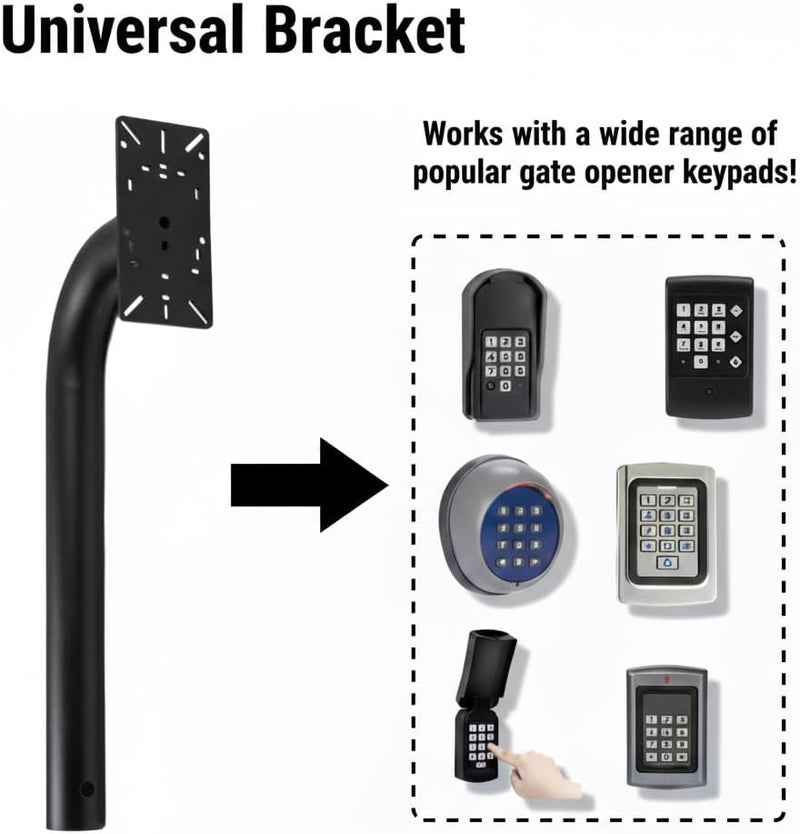 Mindoub 66" Heavy-Duty Aluminum Keyboard Post Mount, Two Installation Modes(Stake-in/Concrete Embedment) Wired and Wireless Keypad Mount,Easy to Installation - Image 5